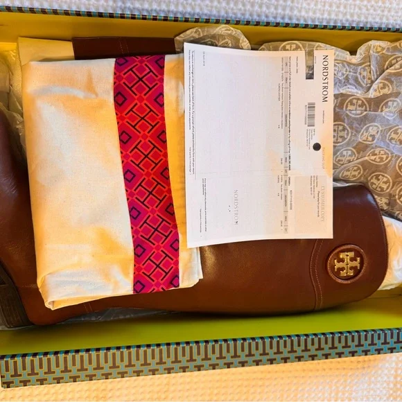 Tory Burch Chestnut Leather Tall Boots - Picture 7 of 9